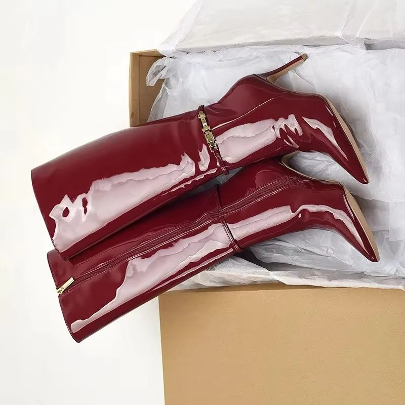 Leather Classic Strap - Pointed Toe Stiletto High Heels Belt
