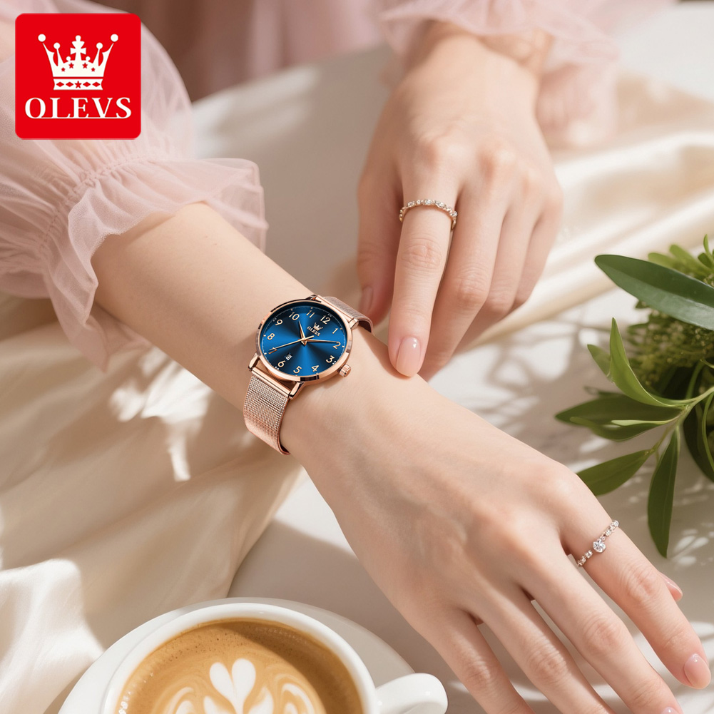 OLEVS 5653 Woman Watches Elega - Stainless Mesh Band recension och pris