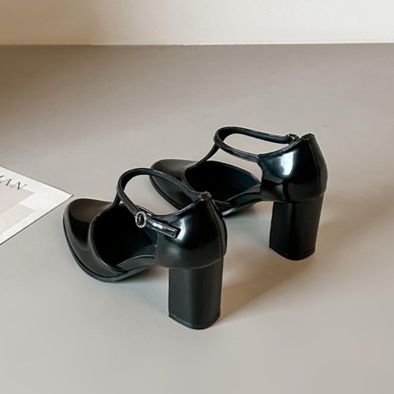Mary Jane Shoes Black High Hee - Leather Classic Strap recension och pris