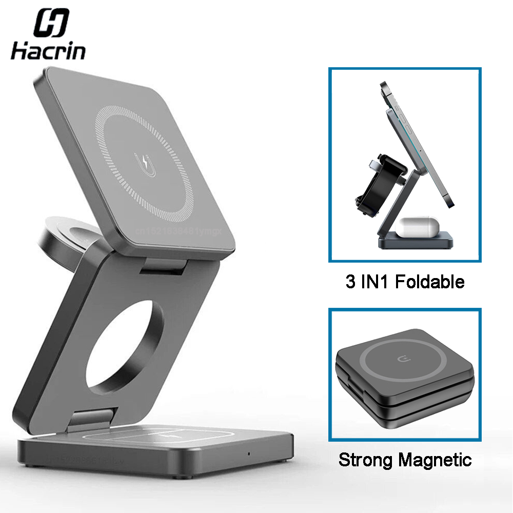 Wireless Charger 3 in 1 Foldab - Smartwatch Ac recension och pris