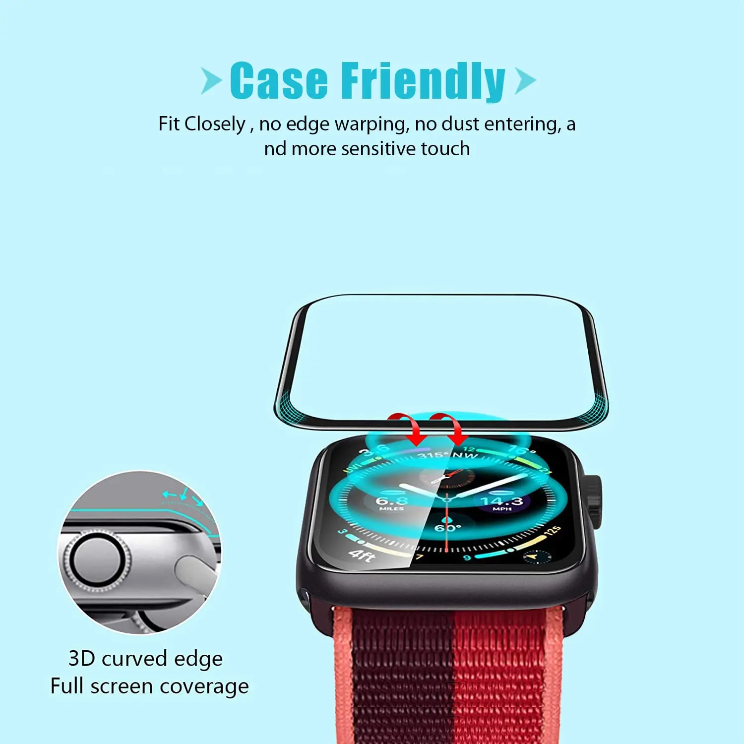 Screen Protector 3D Tempered F - Watch Face Protector recension och pris