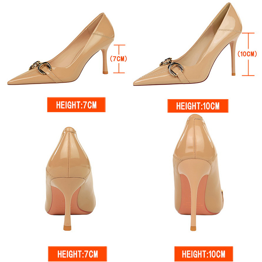 Luxury Women Pumps Metal Belt  - Leather Classic Strap recension och pris