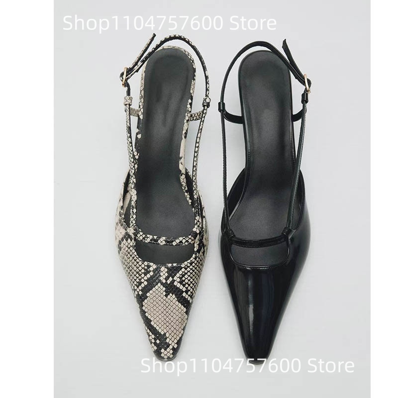 Women's Slingback Pointed Toe  - Leather Classic Strap recension och pris
