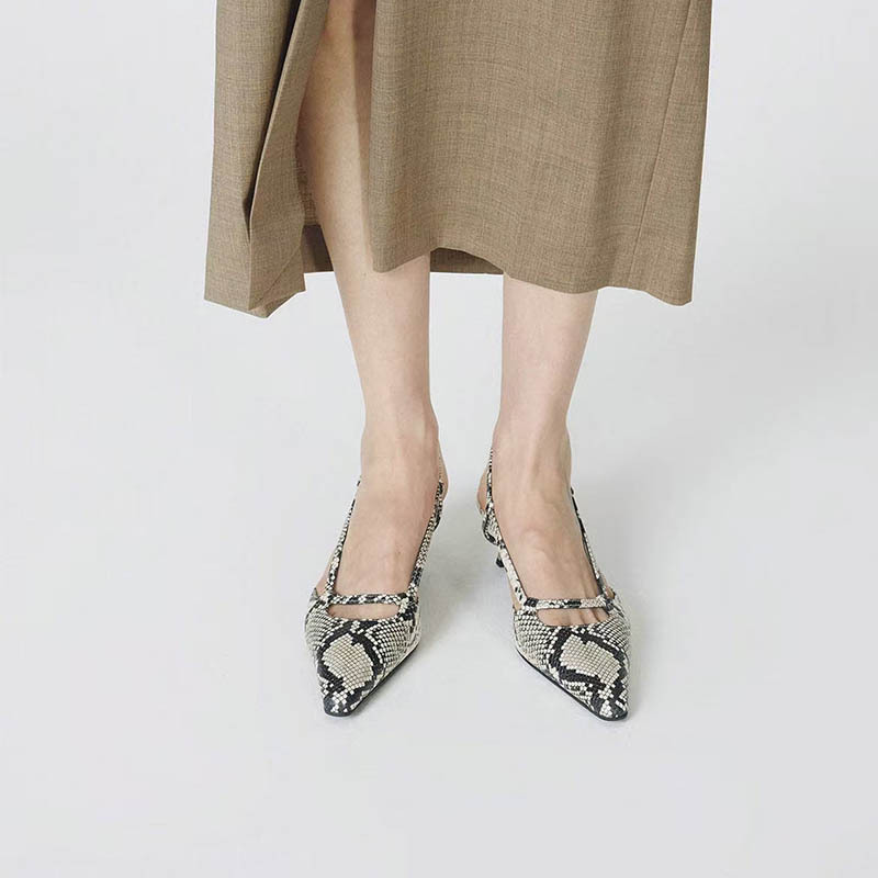 Women's Slingback Pointed Toe  - Leather Classic Strap recension och pris