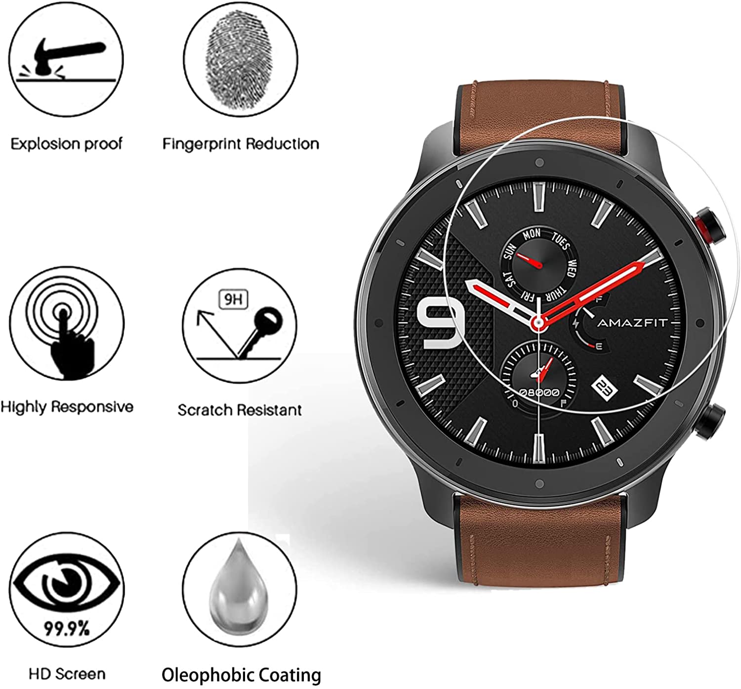 9H Tempered Glass Film For Ama - Watch Face Protector recension och pris